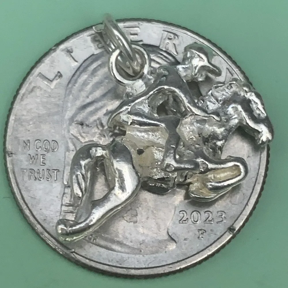 Jockey Horse Racing Sterling Silver Jewelry Charm #vintage #race track - Picture 3 of 3